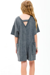 Good Girl Girls' Mineral Wash Oversized Romper