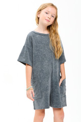 Good Girl Girls' Mineral Wash Oversized Romper