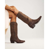 Tecovas Women's The Annie Cowgirl Boots in Cafe Goat Leather top view
