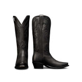 Tecovas Women's The Annie Cowgirl Boots in Midnight Cowhide side view