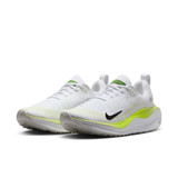 Nike Women's InfinityRN 4 Road Running Shoes in White and Lemon Twist front view
