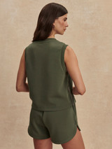 Varley Women's Shea Crop Tank Top front view