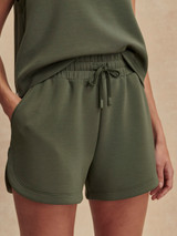 Varley Women's Coulter High Rise Shorts in Thyme, detail view