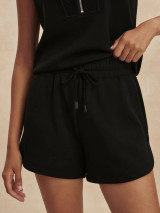 Varley Women's Coulter High Rise Shorts in black, front detail