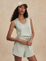 Varley Women's Coulter High Rise Shorts in mint green marl, front view