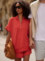 Varley Women's Ritchie Short Sleeve Sweatshirt in Summer Fig