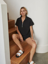 Varley Women's Ritchie Short Sleeve Sweatshirt in Black