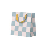 Ohh Deer Pale Blue Checkerboard Small Gift Bag detail view