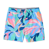 Party Pants Boys' Swim Shorts in W-T-Floral Light Blue