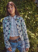 Free People Women's Mannie Lace Button Down Shirt in Whisper White