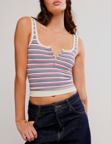 Free People Women's Striped Simply Soft Cami in Peri Combo