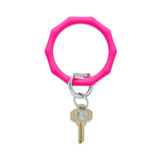 O-Venture Bamboo Silicon Big O Key Ring in Tickled Pink back view