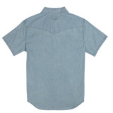 Sendero Provisions Co. Men's The Wyatt Pearl Snap Shirt in Washed Indigo Chambray back view
