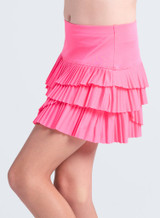 Lucky in Love Girls' Ripple Tier Skirt in Pink full length