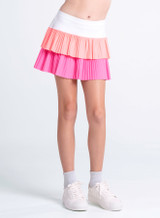 Lucky in Love Girls' Double Pleated Skirt Pink side view