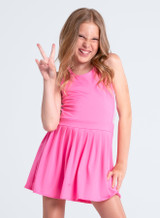 Lucky in Love Girls' Mini Serve Dress in colorway D25 detail view