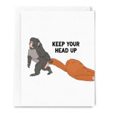 Sammy Gorin Keep Your Head Up, Punch the Monkey and His Plushie Card white