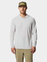 Duck Camp Men's DC Bug Screen First Layer Hoodie in Silver King front view