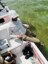 Duck Camp Men's DC Bug Screen First Layer Hoodie in Silver King detail
