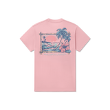 Southern Marsh Men's Aloha Sunset Seawash Tee in Camelia