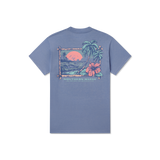 Southern Marsh Men's Aloha Sunset Seawash Tee in Seawash Lilac detail