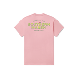 Southern Marsh Men's Branding Flagstick Seawash Tee Camellia detail