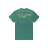 Southern Marsh Men's Branding Flagstick Seawash Tee - Champions Green
