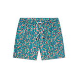 Southern Marsh Men's Hibiscus Harbor Swim Trunk Teal Tropical detail