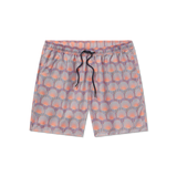 Southern Marsh Men's Shell Shock Harbor Swim Trunks Peach and Blue back view