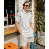 Southern Shirt Men's Hunters Hideaway Printed Polo in Pale Drift detail view