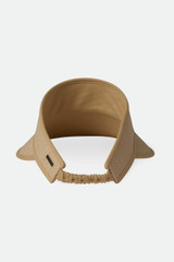 Brixton Women's Newport Straw Visor in Natural side view