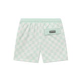 Southern Marsh Boys' Checkmate Harbor Stretch Lined Seawash Trunks Bimini Green front