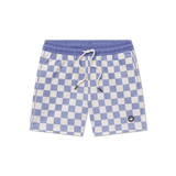 Southern Marsh Boys' Checkmate Harbor Stretch Lined Seawash Trunks Royal Blue front