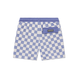 Southern Marsh Boys' Checkmate Harbor Stretch Lined Seawash Trunks Royal Blue detail