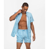 The Southern Shirt Men's Clubhouse Seersucker Baja Shirt in Coastal Blue