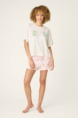 PJ Salvage Women's Pupcation Dog Mom Tee Palm back view