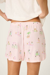 PJ Salvage Women's Pupcation Palm Shorts back view