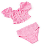 Shade Critters Girls' Eyelet Puff Sleeve 2 Pcs Swimsuit front view
