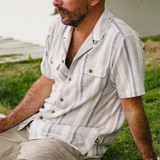 Howler Brothers Men's Shores Club Shirt - Old Bill Stripe : Limestone