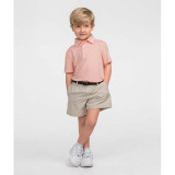 Southern Shirt Boys' Heather Madison Polo Flamingo back view