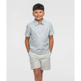 The Southern Shirt Boys' Hunters Hideaway Printed Polo in Pale Drift