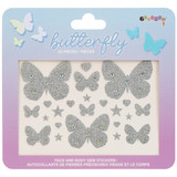 Iscream Butterfly Gem Face and Body Stickers close-up detail