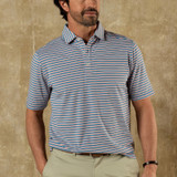 Duck Head Men's Summerford Performance Jersey Polo Sunwashed Blue back