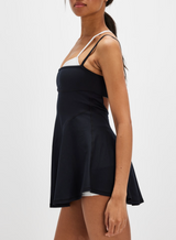 FP Movement Women's Baseline UV Tennis Dress in Black Combo front view