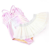 Shade Critters Girls' Metallic One-Piece Tutu Swimsuit front view