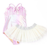 Shade Critters Girls' Metallic One-Piece Tutu Swimsuit back view