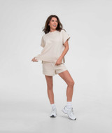 The Southern Shirt Women's Off Duty Cuff Top in Linen