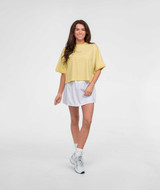 The Southern Shirt Women's On The Line Short Sleeve Tee in Lemon Drop