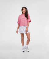 The Southern Shirt Women's On The Line Short Sleeve Tee in Pink Lemonade