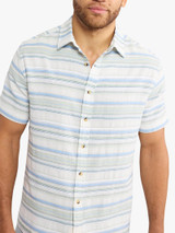 Fair Harbor Men's Oasis Textured Shirt - Marina Stripe